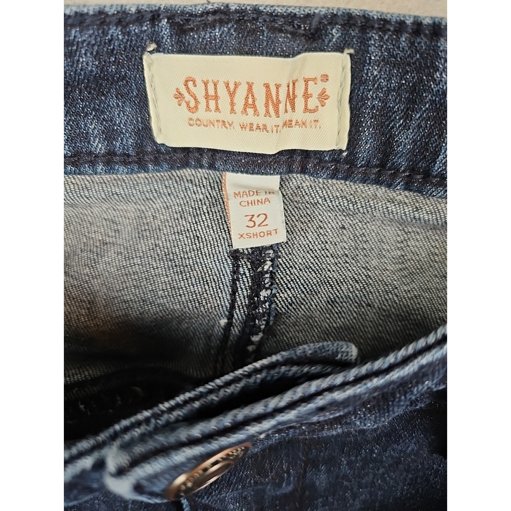 Shyanne Flare Bareback Denim Jeans Size 33x29 Dark Wash Stretch Western Cowgirl - Picture 4 of 8